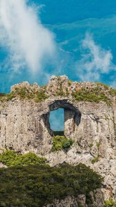 Pedra Furada rock formation in São Joaquim National Park Santa