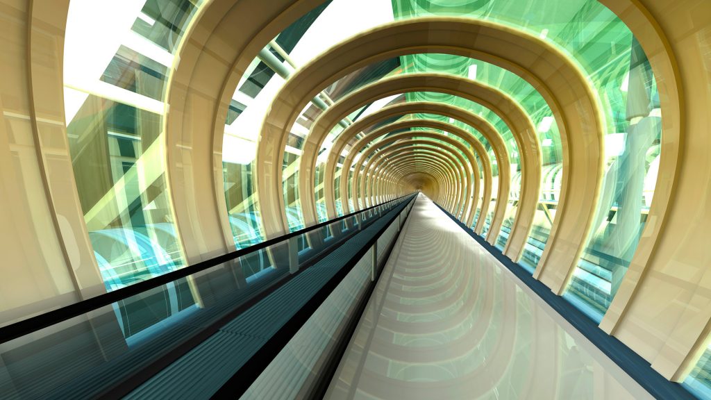 Futuristic passageway 3D rendering
