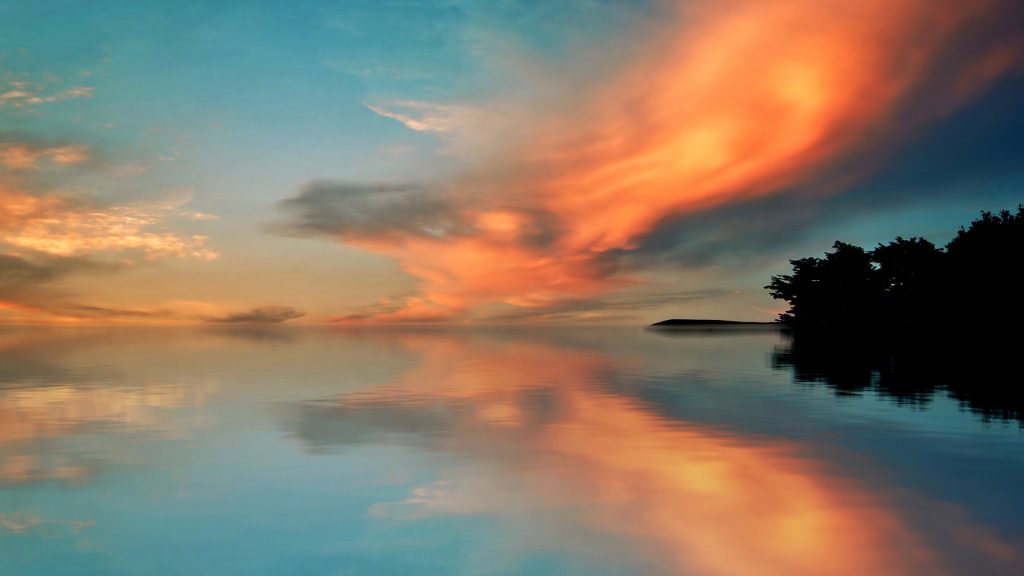 Mystic sunset on the lake, Serbia