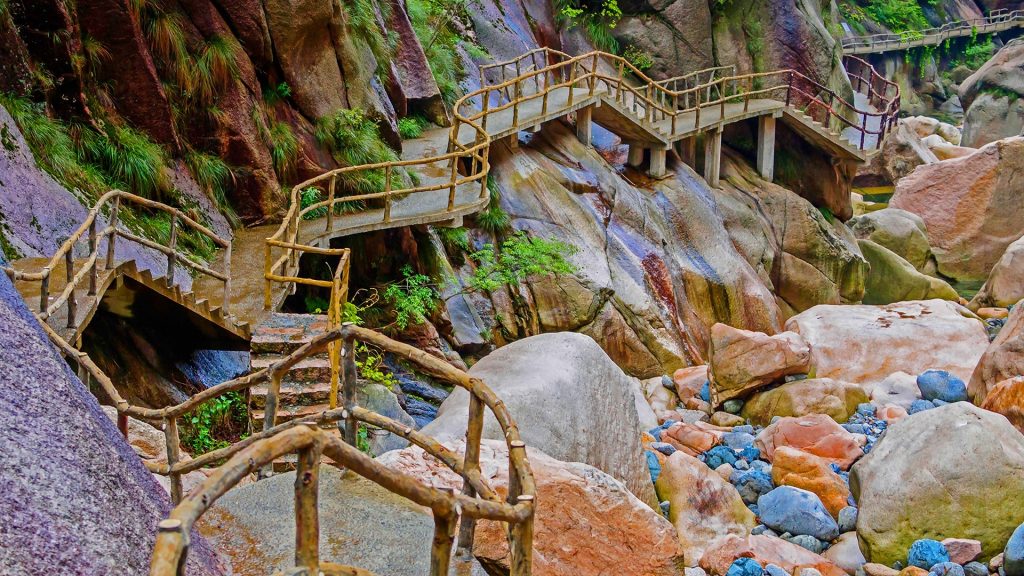 Huihang Ancient Trail Hiking Tour, long stone steps in mountains between Anhui and Zhejiang, China