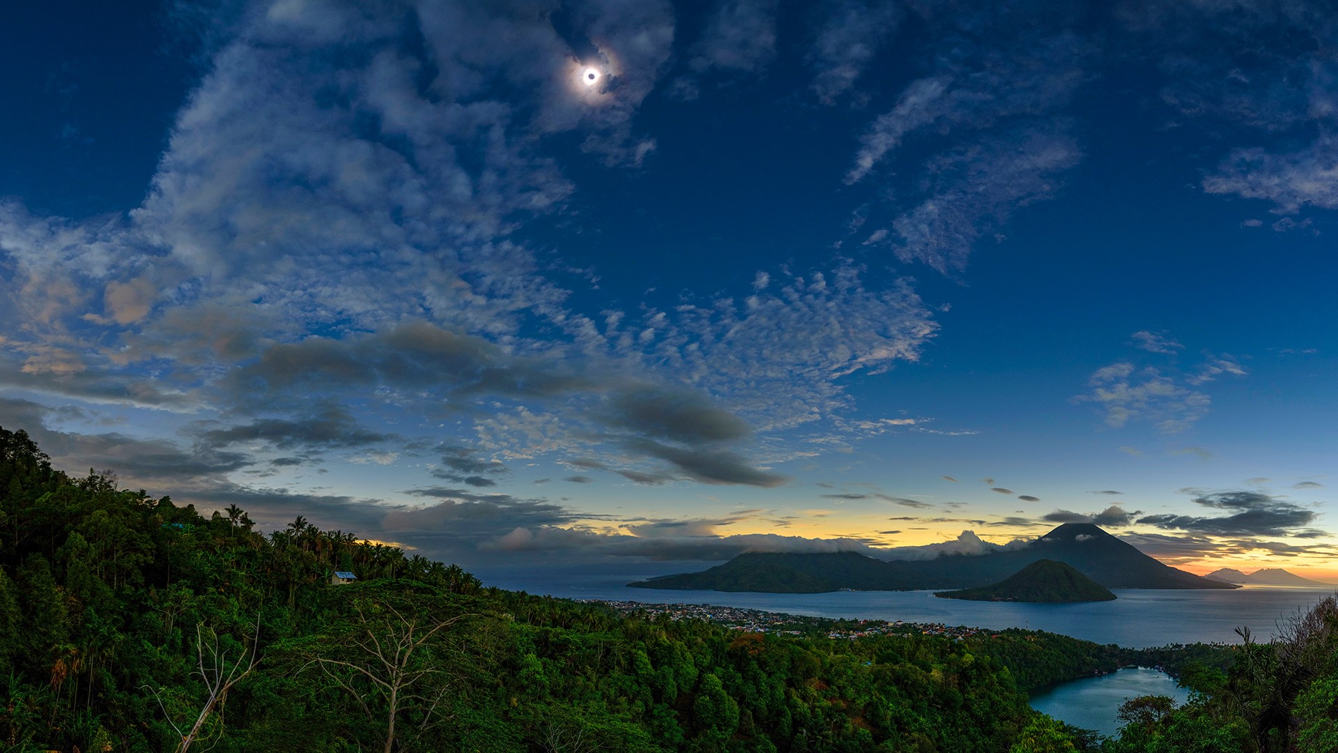 The total solar eclipse over Maluku Islands Ternate 