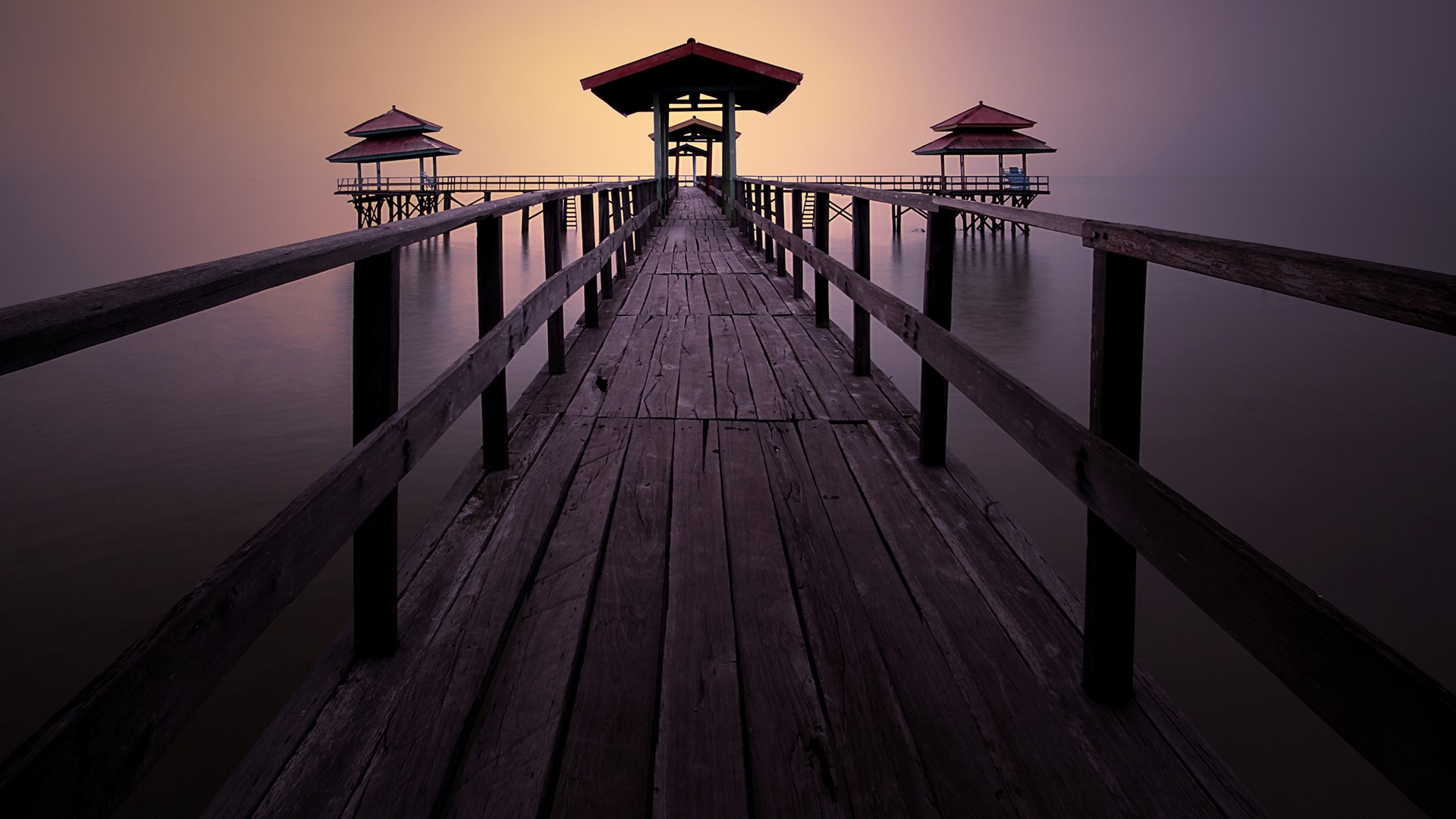 Pier at Kenjeran beach  Surabaya  East Java Indonesia  