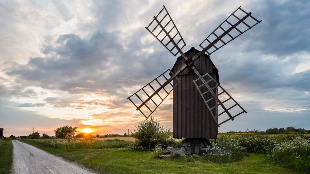 Windmill at sunset, Öland, Sweden