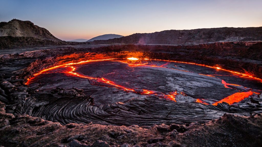 Lava lake in the Erta Ale volcano, Danakil depression, Ethiopia