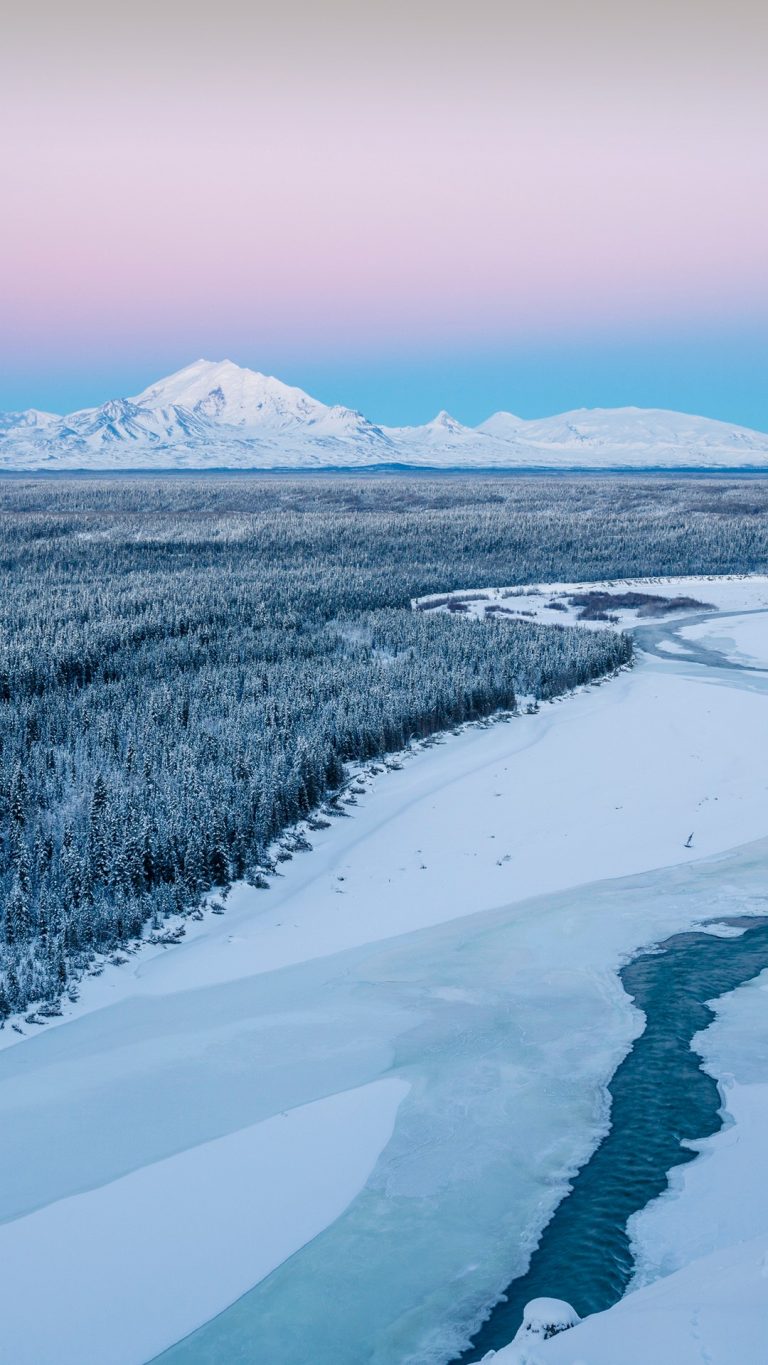 Wrangell Mountains above Copper River Valley, Alaska, USA Windows