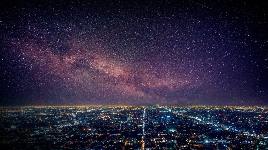 Aerial cityscape Los Angeles, California, USA