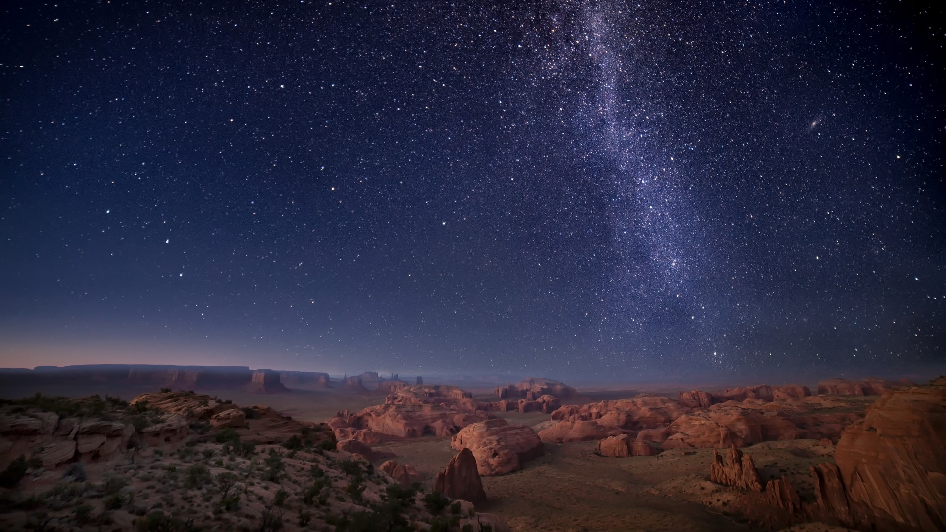 Milky Way over Arizona Desert Mesas, Hunts Mesa, Monument Valley ...
