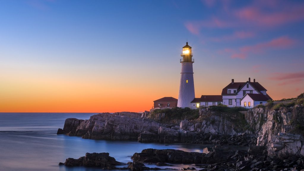 Portland Head Light lighthouse in Cape Elizabeth, Maine, USA