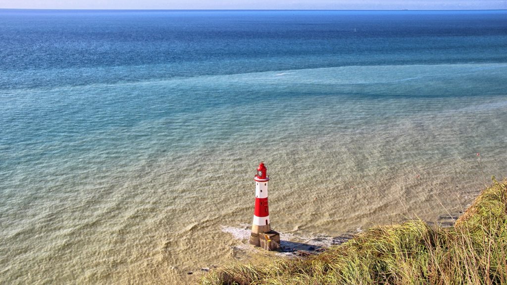 Beachy Head lighthouse, South Downs, English channel, Eastbourne, East Sussex, England, UK