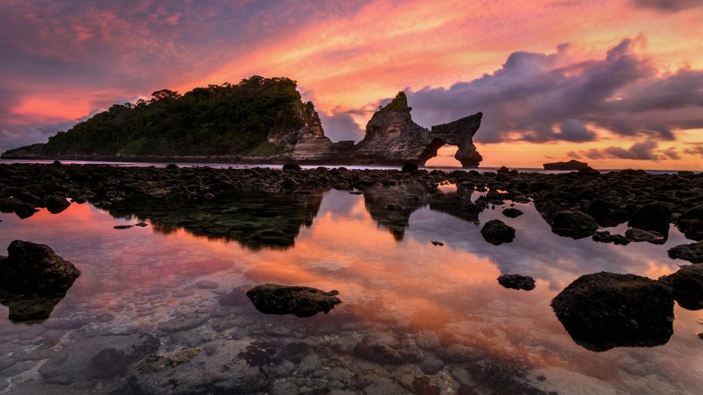 Dragon rocks at Atuh beach, Nusa Penida island, Bali, Indonesia