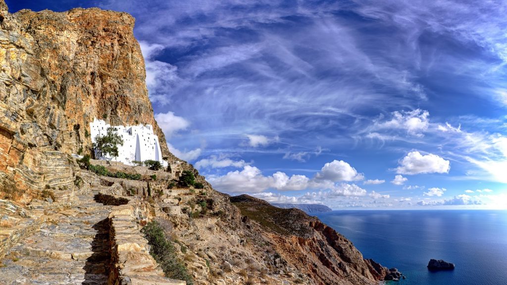Monastery of Panagia Hozoviotissa on Amorgos island, Greece