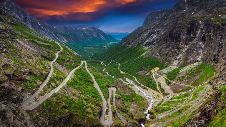 Trollstigen Or Trolls' Path Serpentine Mountain Road In Rauma, Møre Og ...