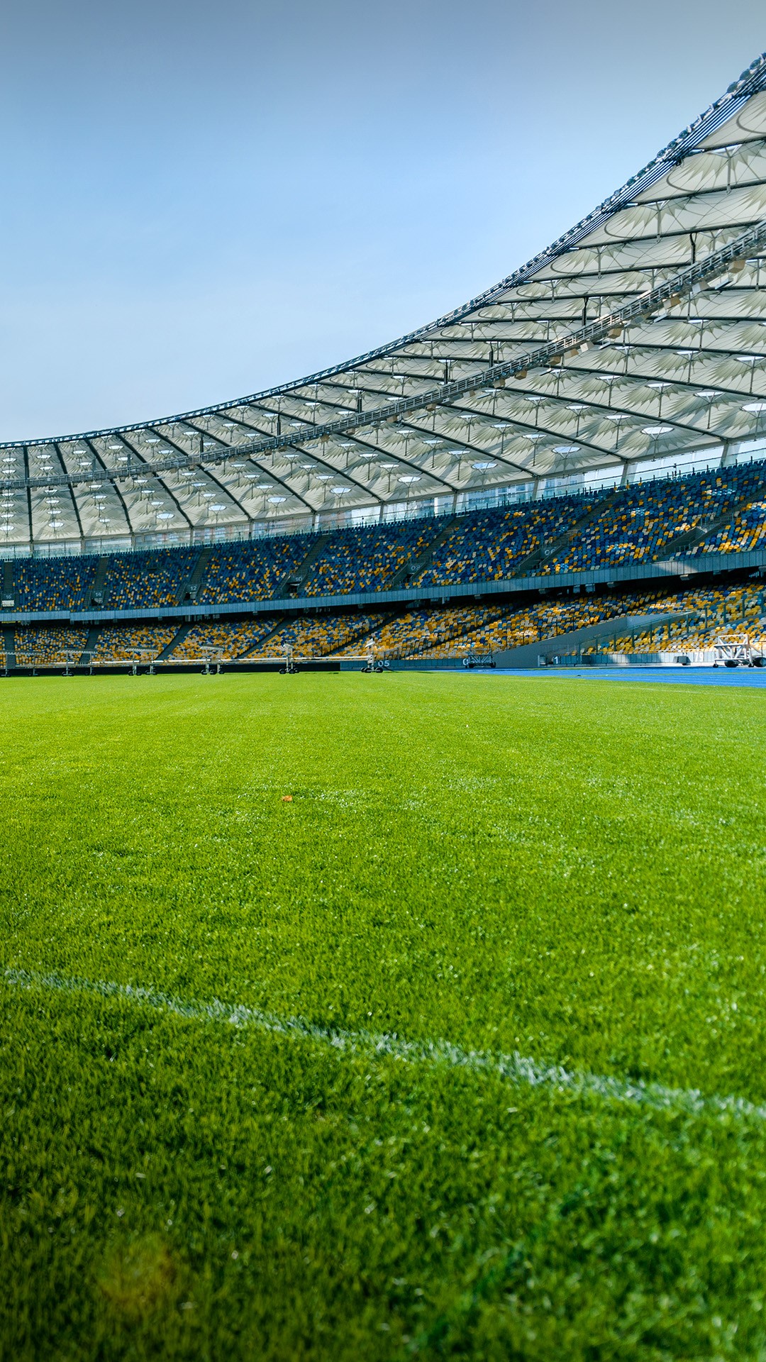 Panoramic View Of Soccer Field Stadium And Stadium Seats Windows 10