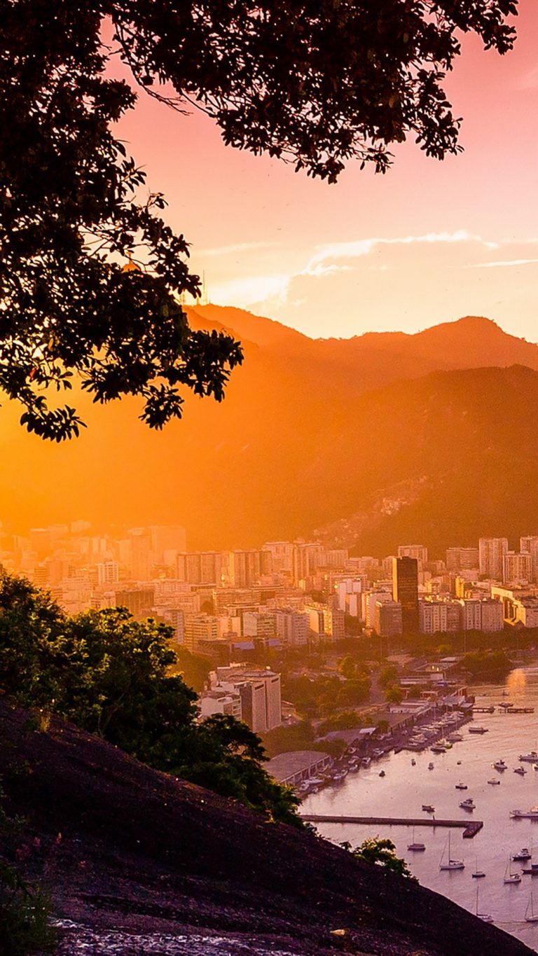 Buildings at the waterfront, Guanabara Bay, Rio De Janeiro, Brazil ...