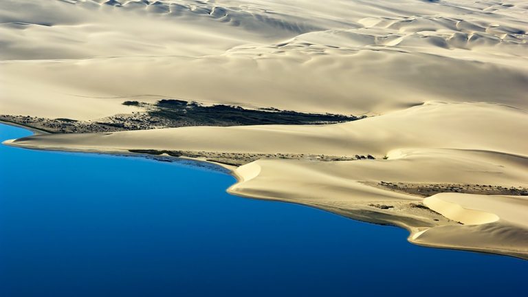 Skeleton Coast aerial view, Namib-Naukluft National Park near ...