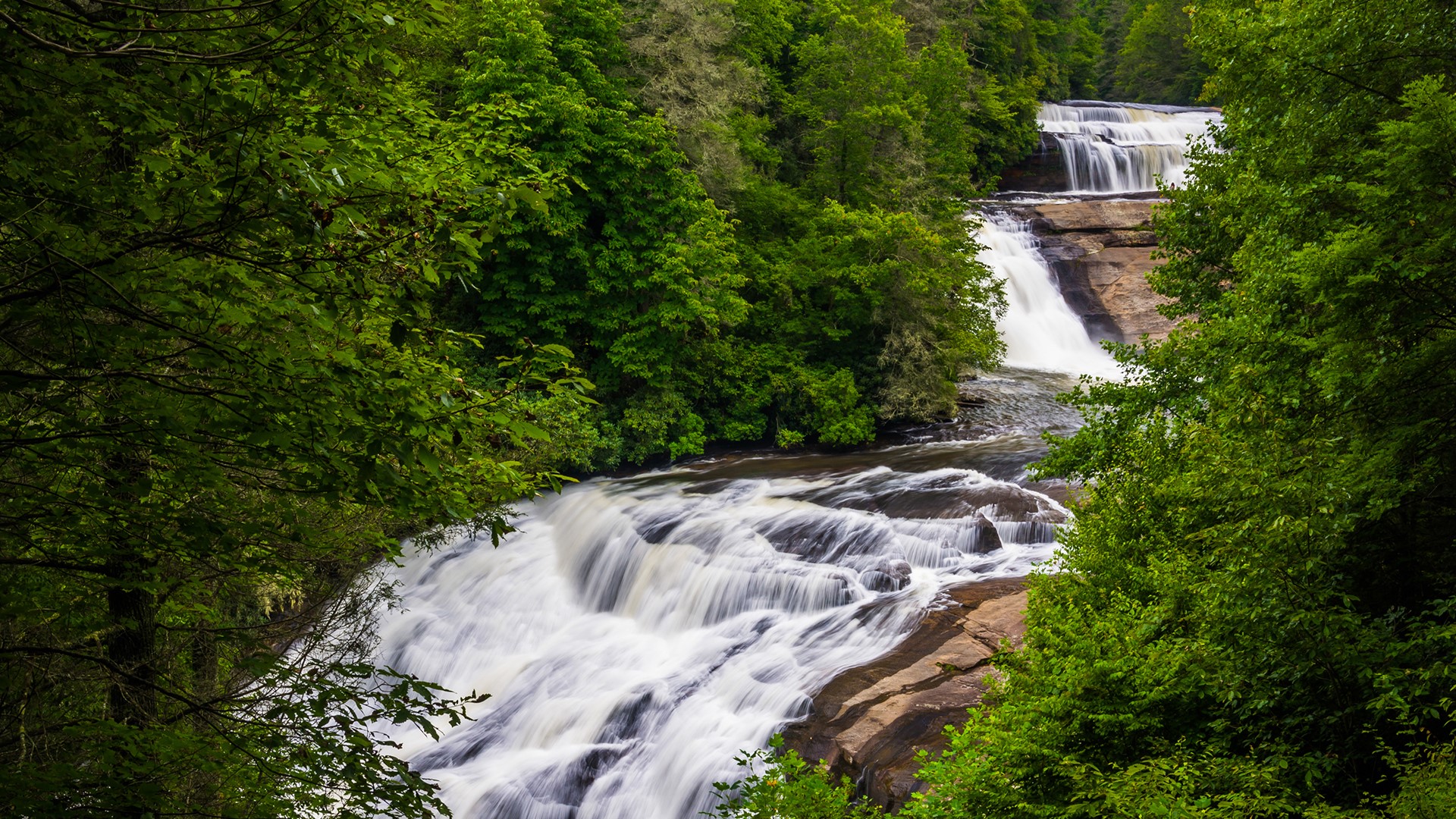 View of Triple Falls in Dupont State Forest, North Carolina, USA ...