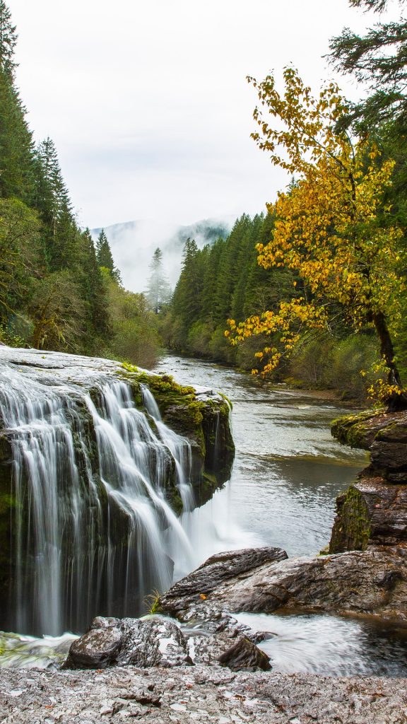 Waterfall Near Mount Saint Helens Lewis River Washington Usa