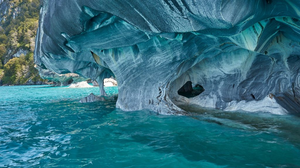 Eroded Marble Caves on Lago General Carrera shore, Northern Patagonia, Chile