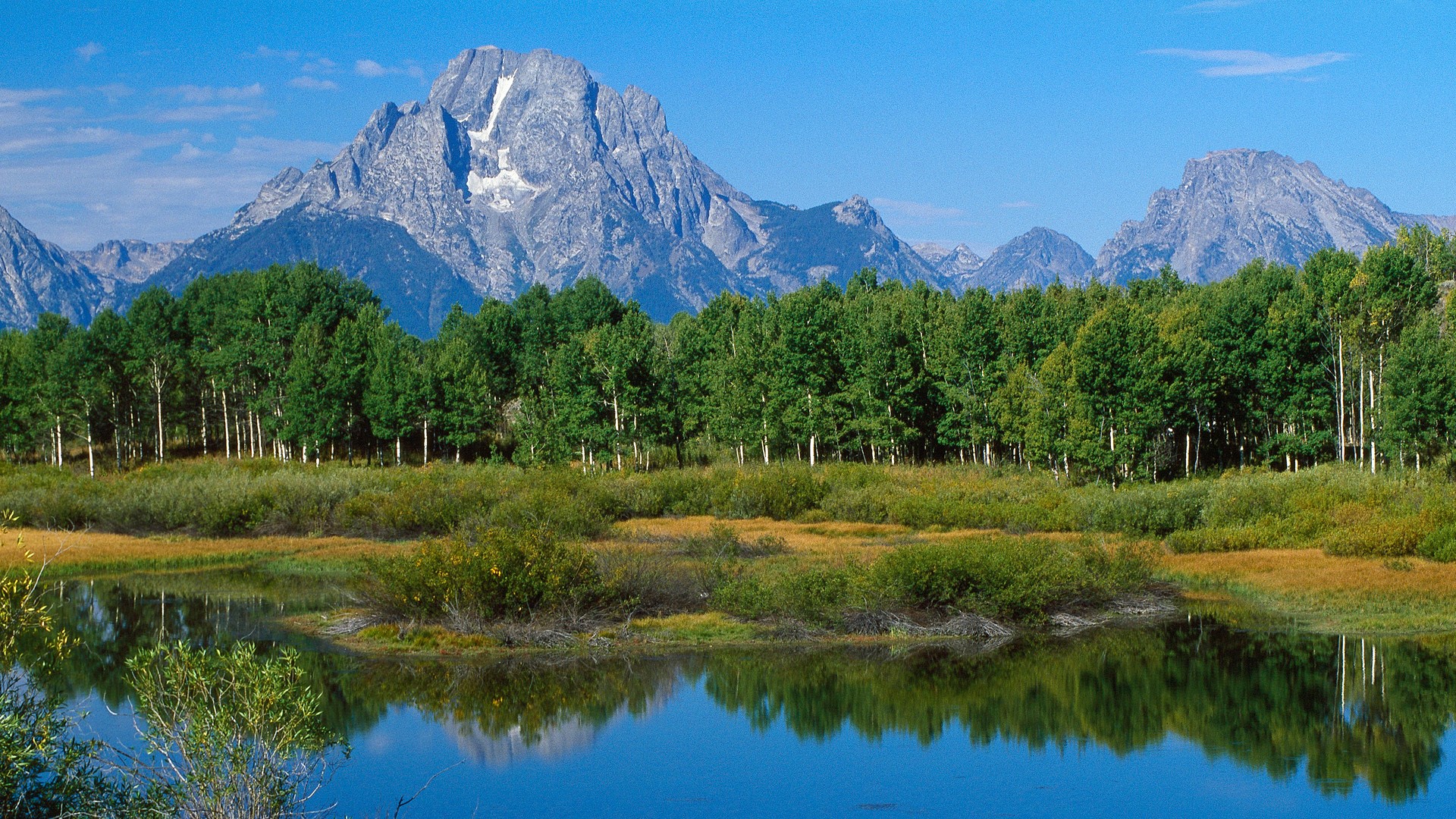 The Grand Teton view from the Oxbow Bend, Grand Teton National Park ...