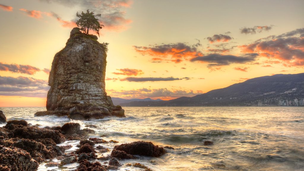 Siwash Rock at Stanley Park, Vancouver, British Columbia, Canada