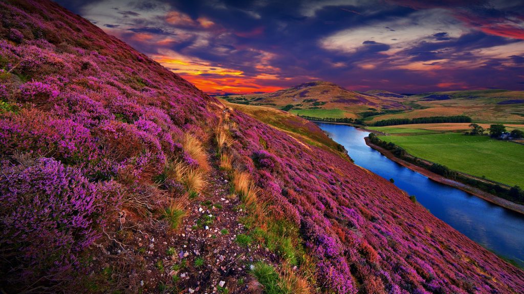 Landscape scenery at Pentland hills near Edinburgh, Scotland, UK