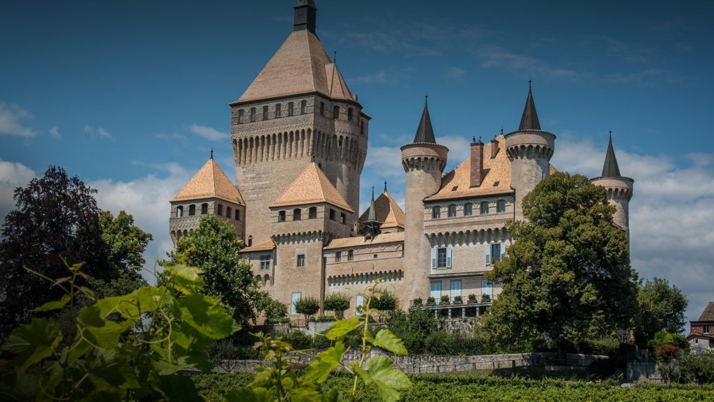 Medieval Vufflens Castle, Vufflens-le-Château, Switzerland