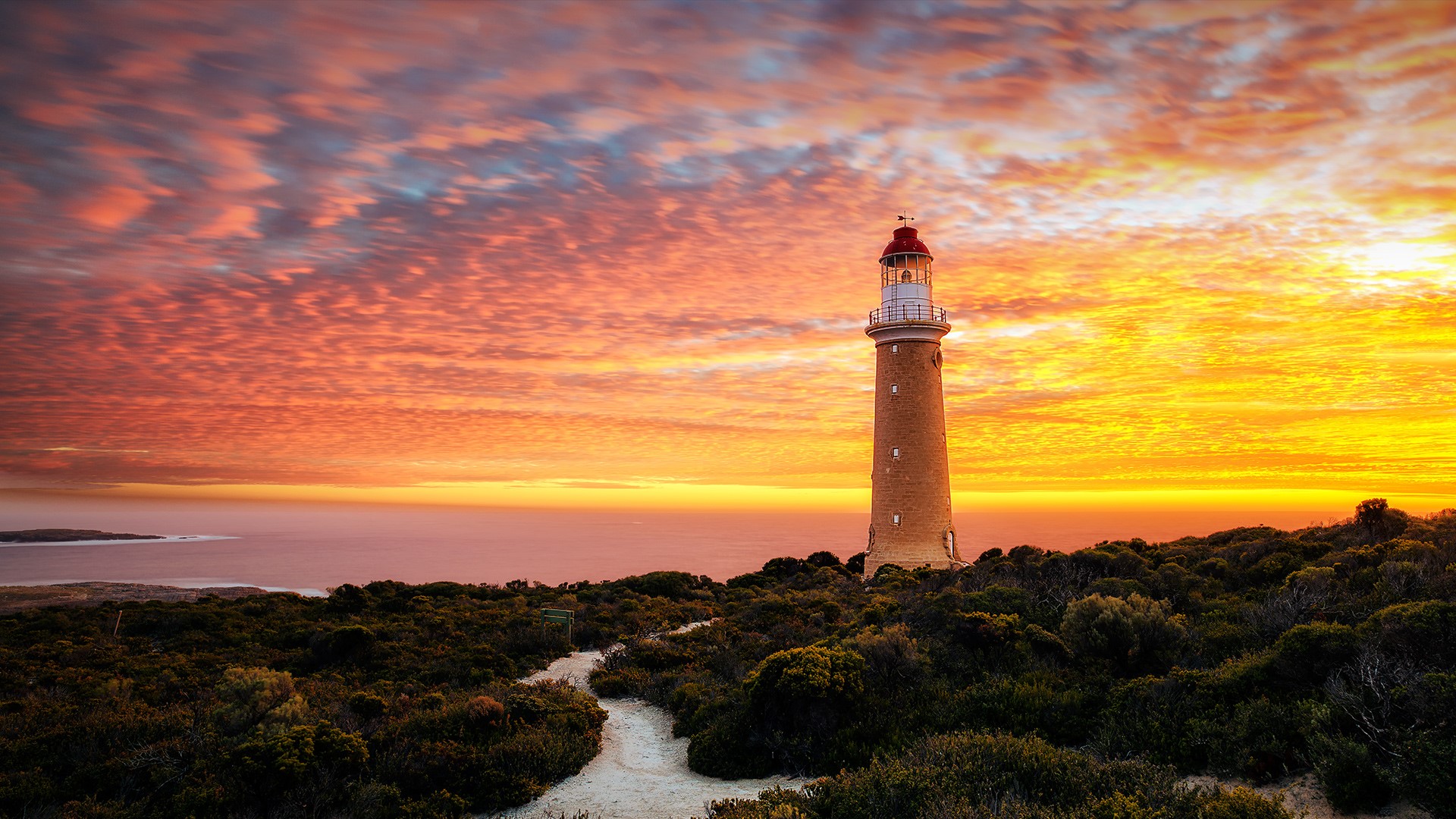 Cape Du Couedic Lighthouse At Sunset Kangaroo Island South Australia