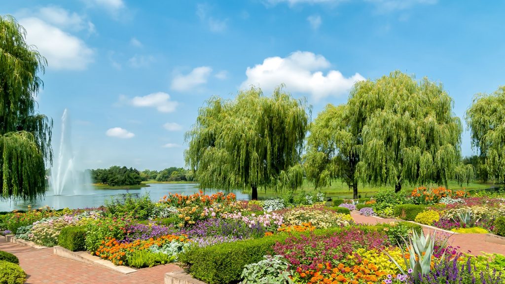 View of Chicago Botanic Garden, Illinois, USA