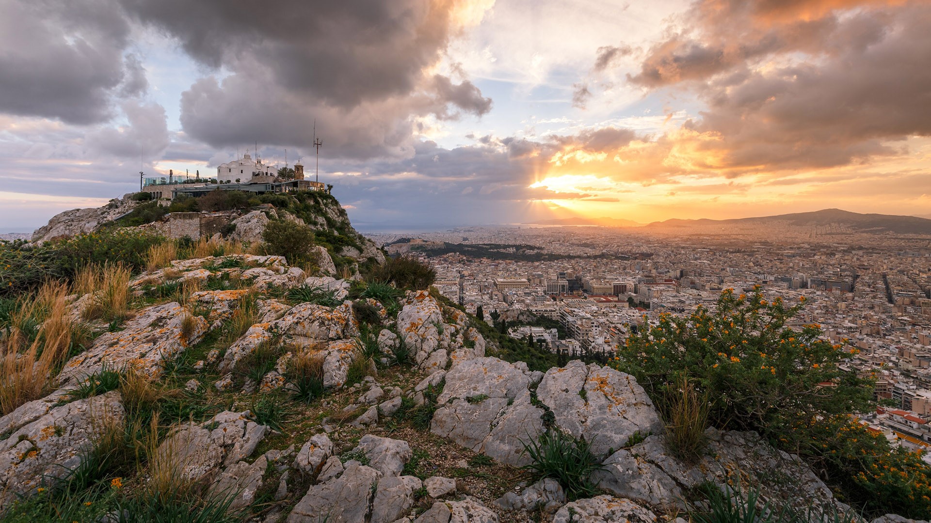 Evening view of Athens from Lycabettus hill, Greece | Windows 10 Spotlight  Images