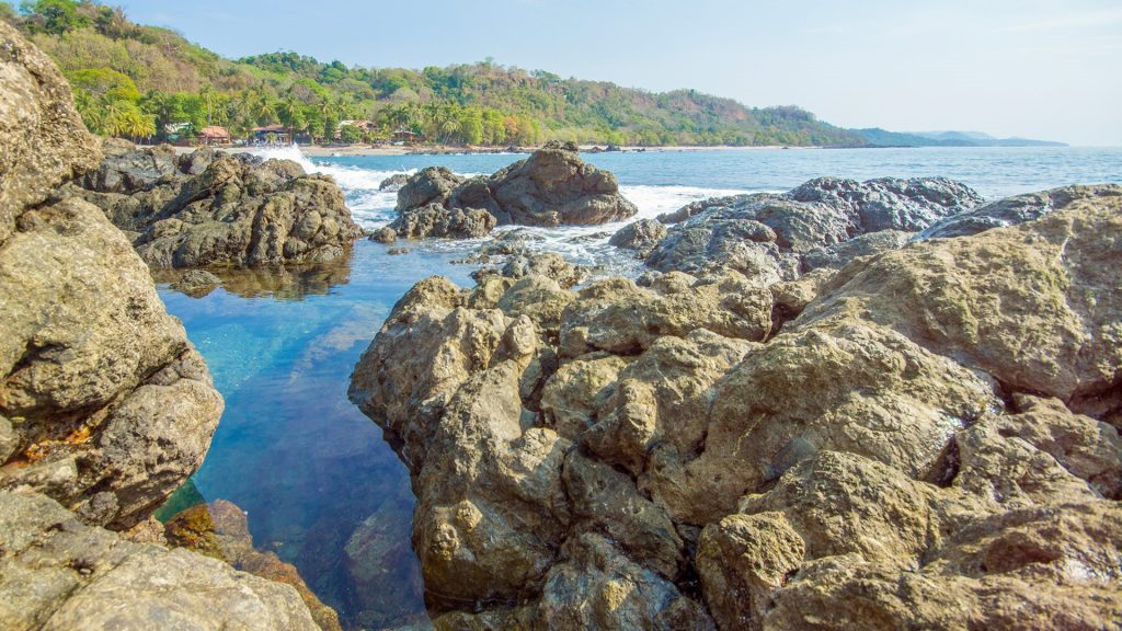 Beach and rocks at sea near Montezuma, Nicoya Peninsula, Costa Rica