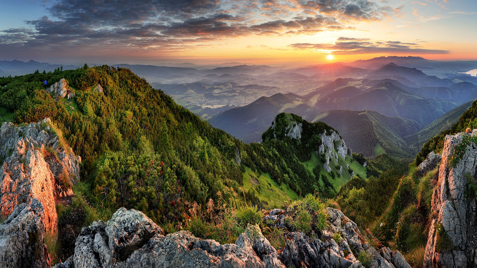  Mountain  valley during summer sunrise  view from Vek  Cho 