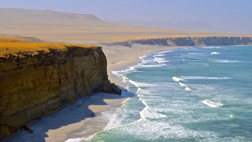 Cliffs along the Pacific Coast in the Paracas National Reserve, Peru
