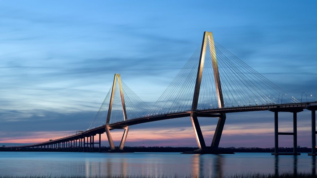 Ravenel Bridge over the Cooper River in Charleston, South Carolina, USA