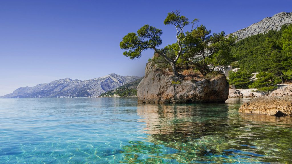 Bay near Brela town, Makarska rivera, Dalmatia, Croatia