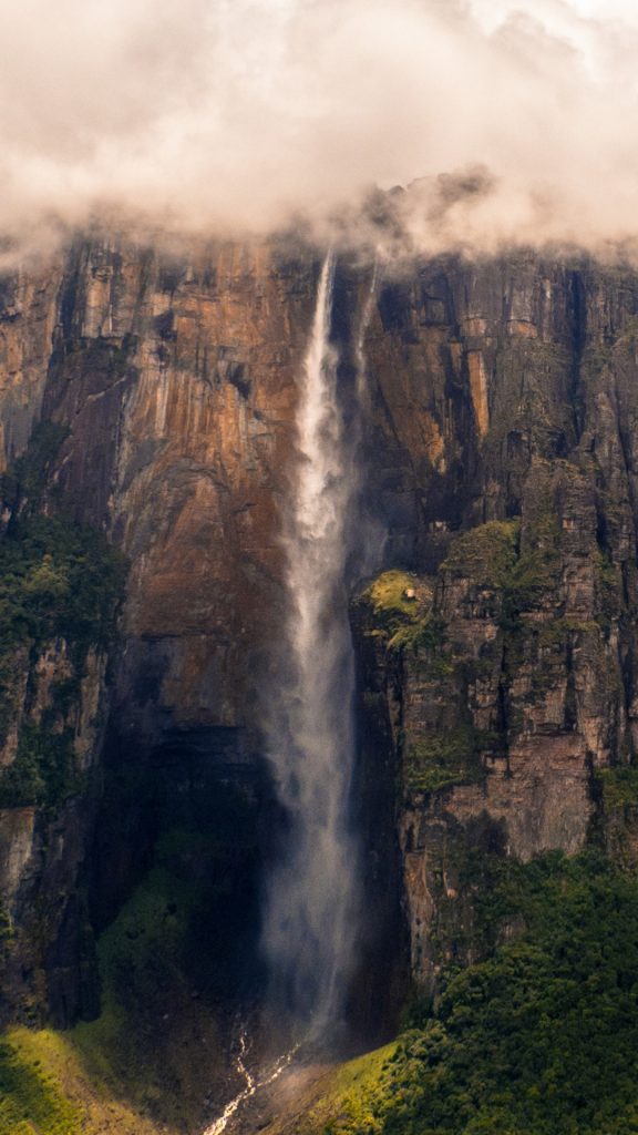 Angel Falls waterfall at the Auyántepui mountain, Canaima