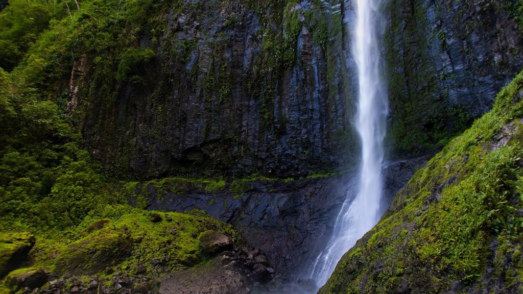 The Iglesias waterfall and pool on Cocos Island, Costa Rica