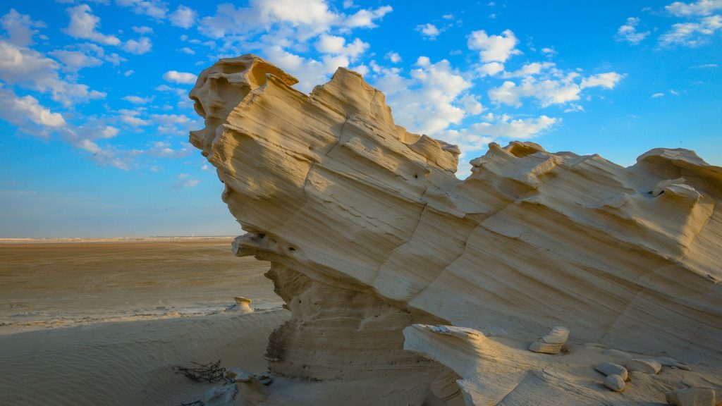Fossil rocks in the mid of desert near Abu Dhabi, UAE