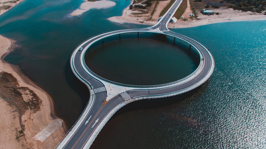 Laguna Garzón Bridge near Punta del Este city and resort on the Atlantic Coast, Uruguay