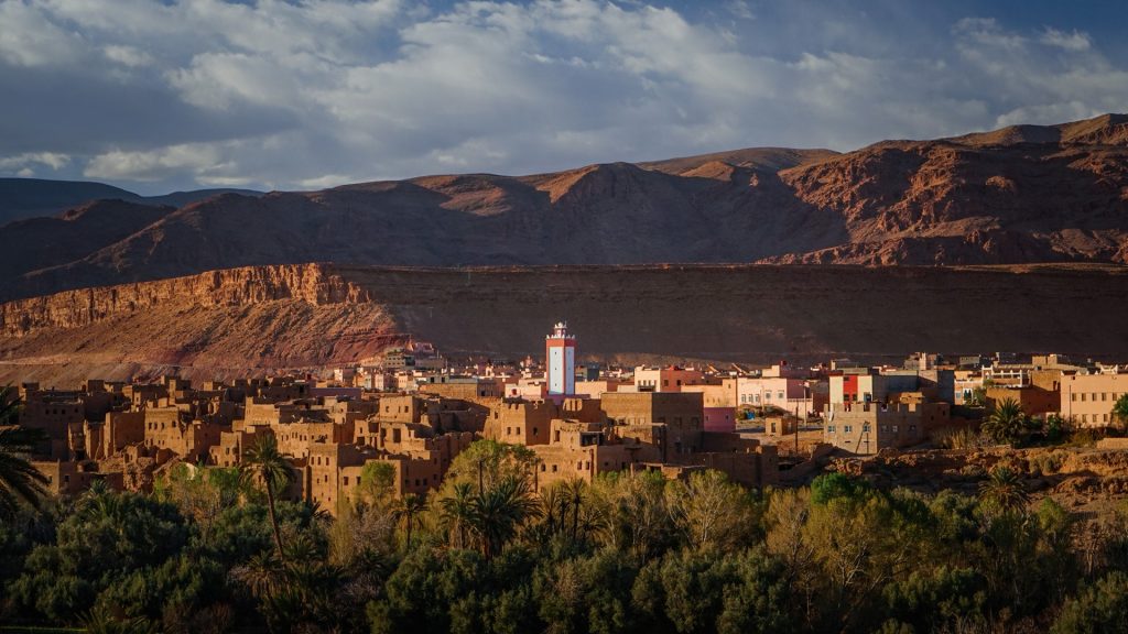 Old berber city Tinghir in Drâa-Tafilalet region, High Atlas mountains, Morocco
