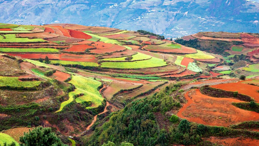 Scenery in Dongchuan Red Soil (Hongtudi) Kunming, Yunnan Province, China