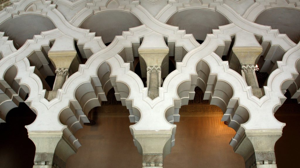 The Lounge of the Throne Palace of La Aljafería, Zaragoza, Aragón, Spain