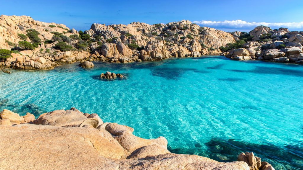 Cala Coticcio view on Caprera Island, La Maddalena archipelago national park, Sardinia, Italy