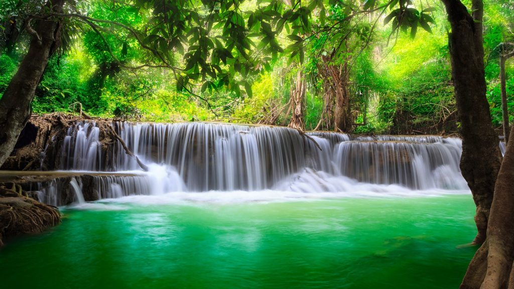 Huay Mae Kamin waterfall in Kanchanaburi Province, Thailand