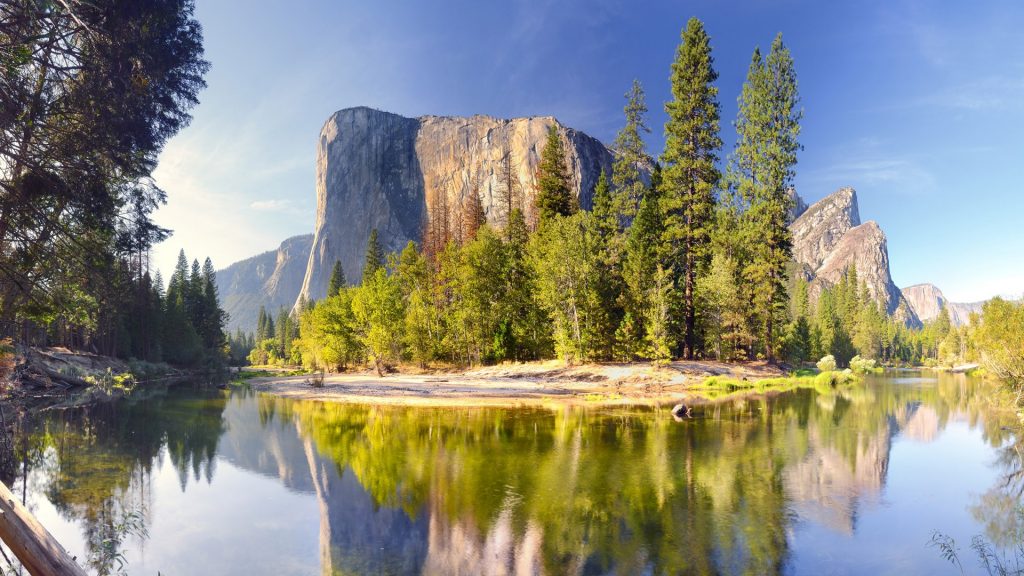 El Capitan reflected on Merced river, Yosemite National Park, California, USA