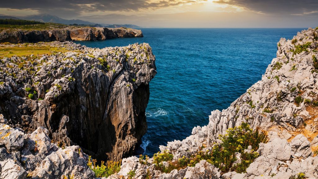 Bufones de Pria rocky shore of the Atlantic Ocean, Asturias coast, North Spain