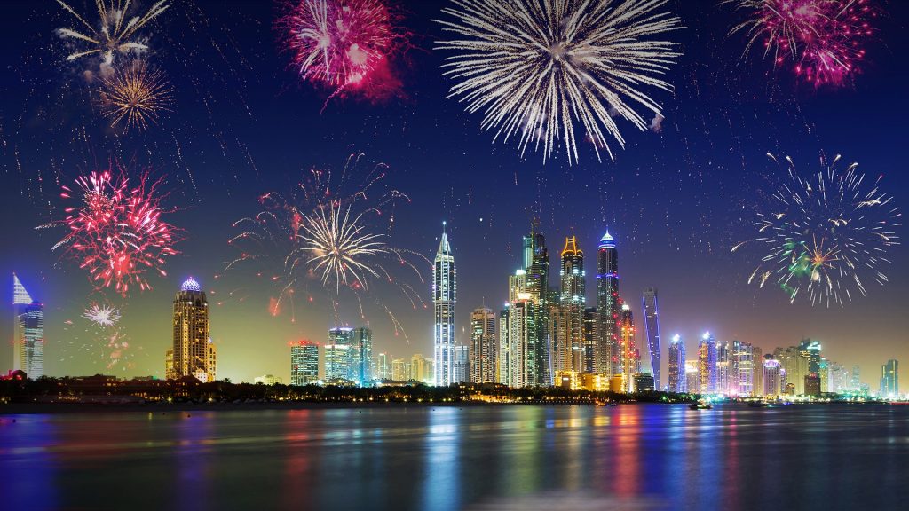 New Year fireworks display in Dubai, UAE