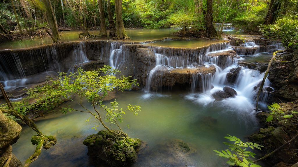 Huay Mae Kamin waterfall, Sri Nakarin Dam national park, Kanjanaburi, Thailand