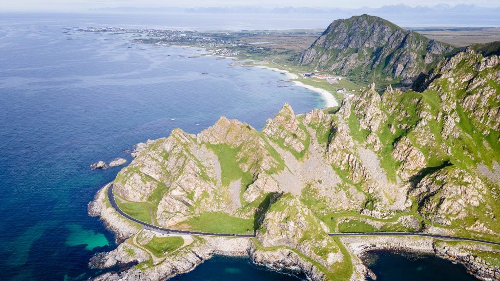 Beautiful landscape by sea at Andøya, Vesterålen archipelago, Norway