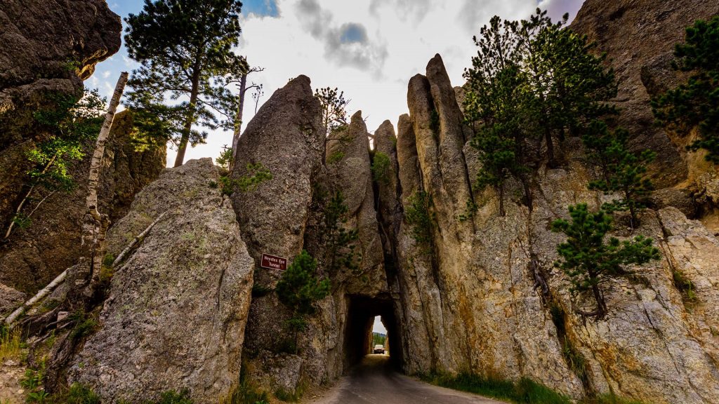 The Needles Eye Tunnel in Black Hills mountains, Highway 87, South Dakota, USA