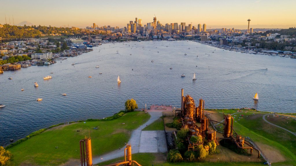 The Gas Works Park in Seattle in daytime, Washington state, USA